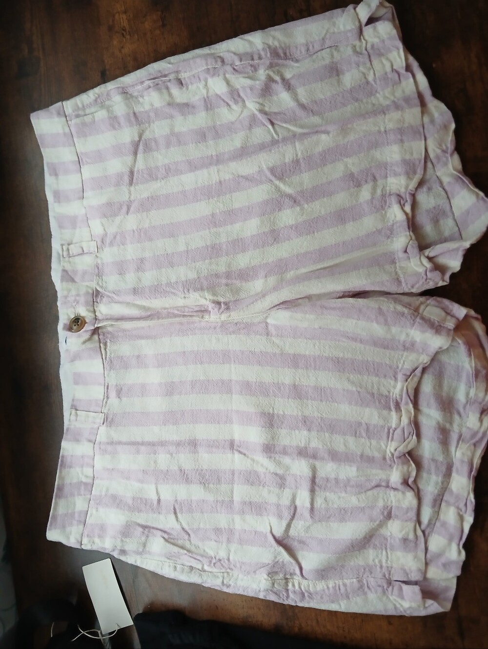 Women's Old Navy Pink and White Striped Cotton Shorts